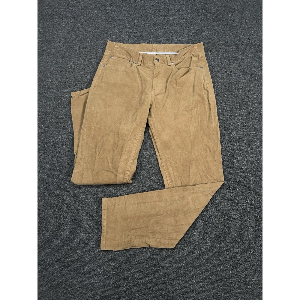 Brooks Brothers Corduroy Pants Mens 33x30 (Fits 34x30)‎ Beige Brown Slim Stretch
